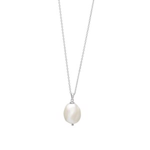Nordahl Jewellery - BAROQUE52 halskæde i sølv m. ferskvandsperle 849 500